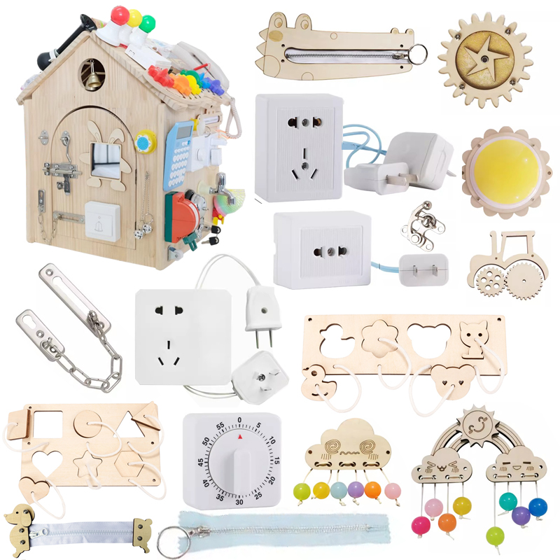 Kids Education Usa - Montessori Busy Board Accessories Leather buckle