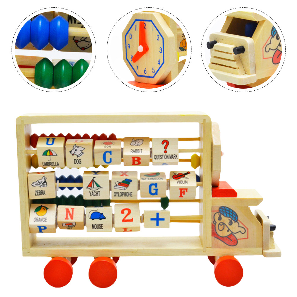 Kids Education Calculator - Wooden Colorful Abacus Stand Kids Educational