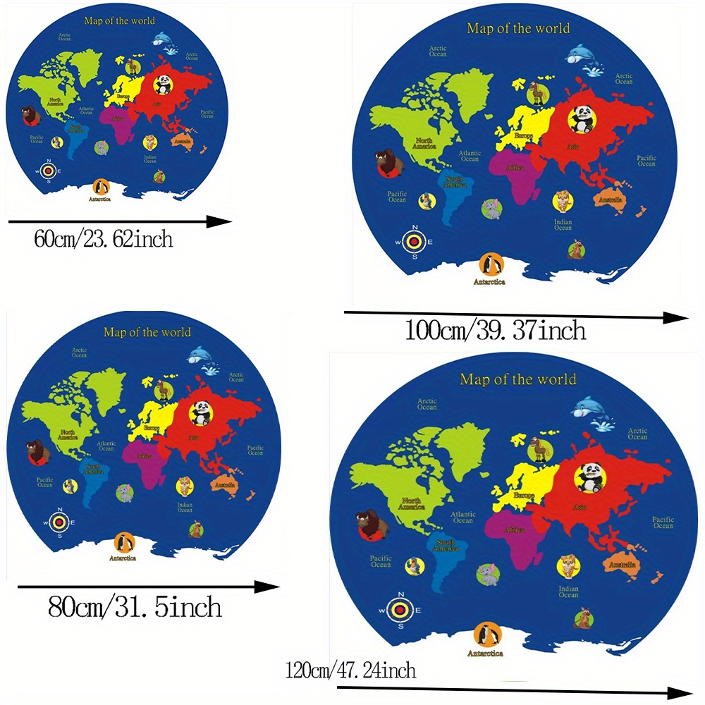 World Map Round Rug Flannel Ed - огляд і ціна Kids Education Room